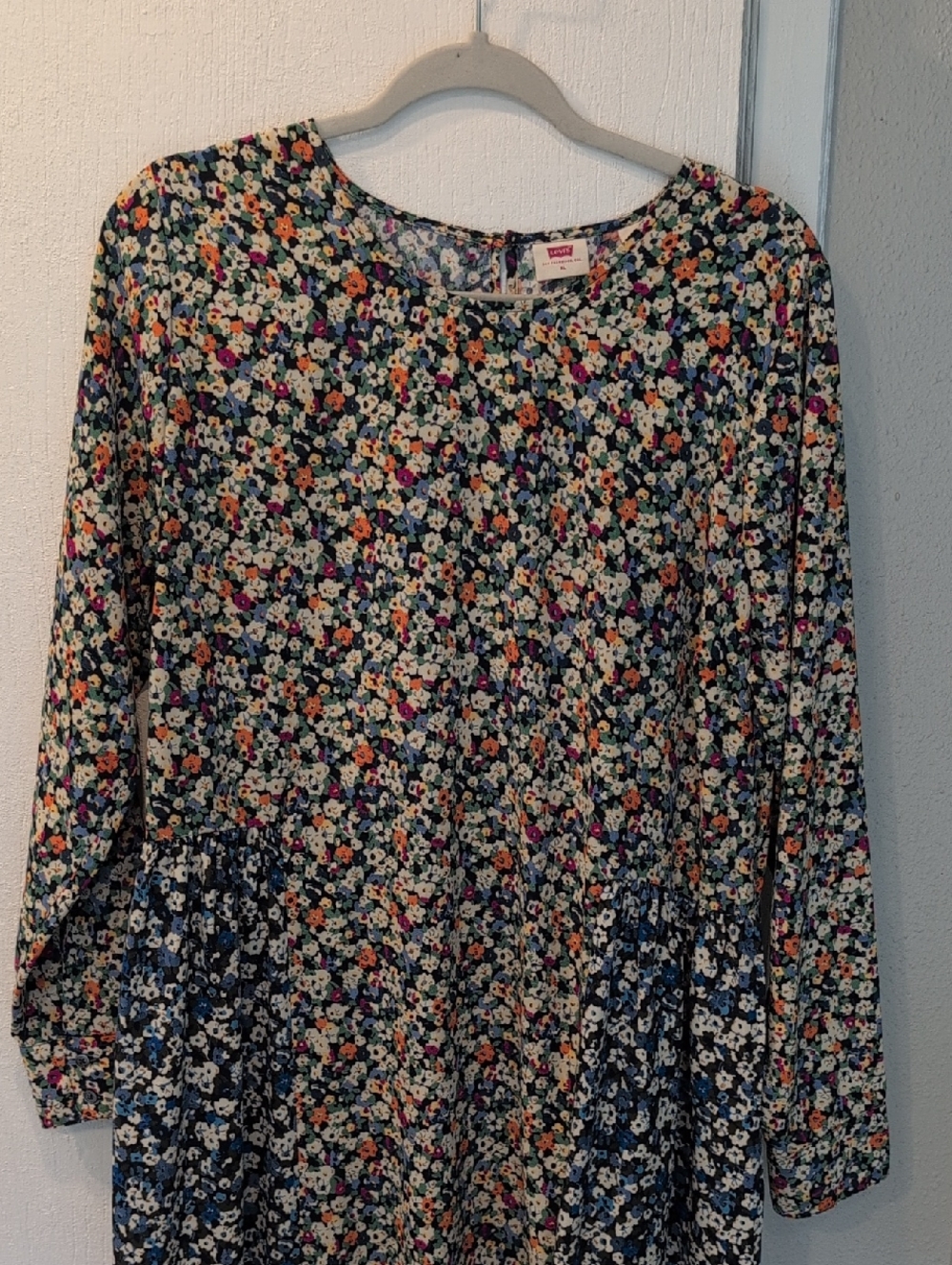Levi's Floral Long-Sleeve Maxi dress, Multicolor Flowers - XL